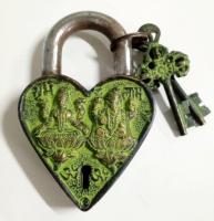 Heart shape god simbolic padlock