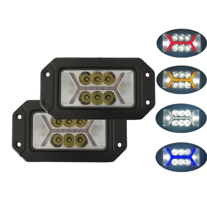 1PC 6inch 12V 24V Spot Flood LED Flush Mount Led Pods Work Light DRL