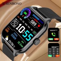 นาฬิกา smart watch SENBONO นาฬิกาอัจฉริยะ2023 รองรับภาษาไทย สมาร์ทวอท์ช สำหรับผู้ชายและผู้หญิง, นาฬิกากีฬา Jam Tangan kebugaran บลูทูธใช้ได้กับ Android และ IOs วัดการเต้นหัวใจโทรเข้าออก รับสายฟังเพลง ลำโพงในตัว สีดำ