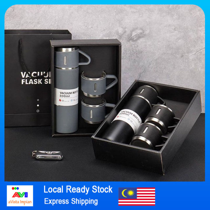 500Ml Bullet Thermos Bottle Set Double-Layer Stainless Steel