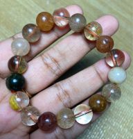 สร้อยข้อมือไหมทองธรรมชาติ 16 นิ้ว natural rutilated quartz  bracelet 16 inches