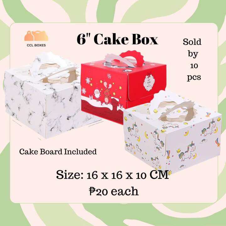 (10 PCS) 4” 6” Bento Cake Box Lazada PH