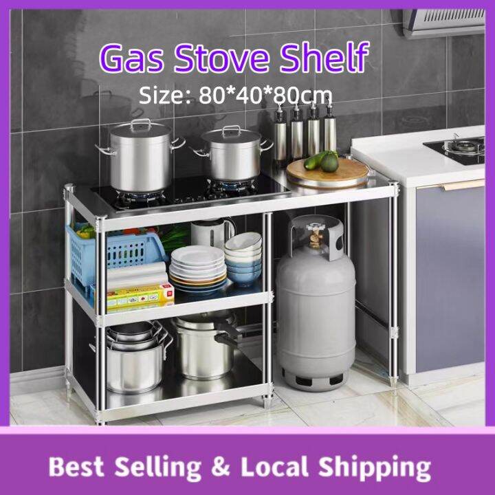 【24h Delivery】Kitchen Gas Stove Shelf Range 304 SS Kitchen