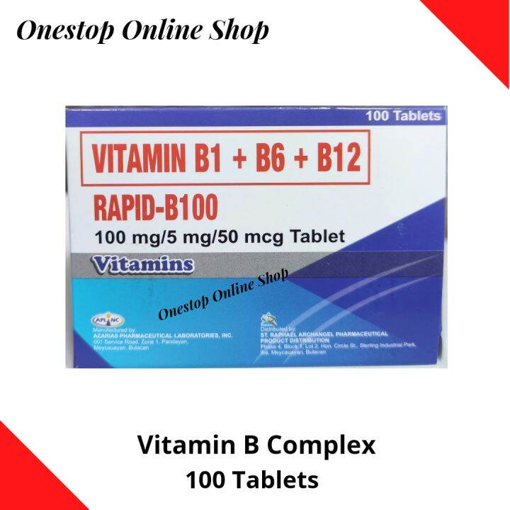 Vitamin B Complex 100 Tablets RAPID-B100 | Lazada PH