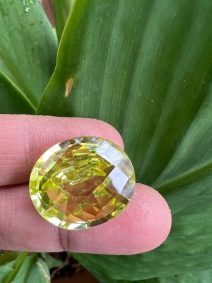 CZ เพชร รัสเซีย พลอย 44 กะรัต 1 เม็ด ตัดสำเร็จ เนื้อแข็ง CUBIC ZIRCONIA PERIDOT COLOR(ความยาว xความกว้าง) 21X18 มิล