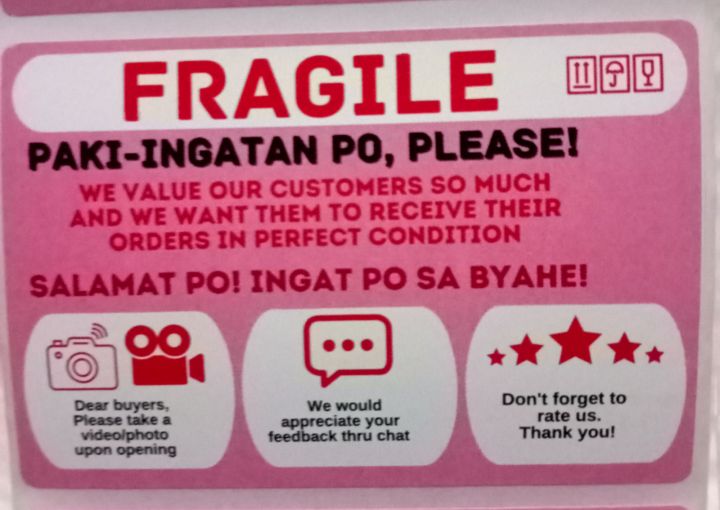 Tagalog Fragile Sticker 50sheets Lazada PH