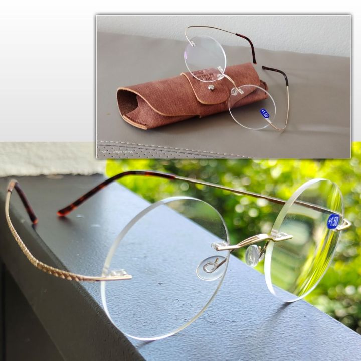 แว่นตาสายตายาว-vintage-ไร้ขอบ-น้ำหนักเบา-ขา-flexible-แว่นตาอ่านหนังสือ