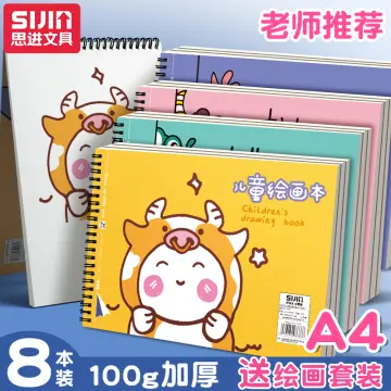 Cartoon A4 Sketchbook For Students - Blank White Paper For Drawing