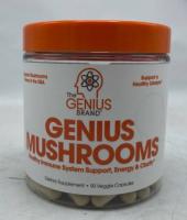 Genius Mushroom - Lions Mane, Cordyceps and Reishi - Immune System Booster &amp; Nootropic Brain Supplement - for Natural Energy, Memory &amp; Liver Support, 90 Veggie Pills