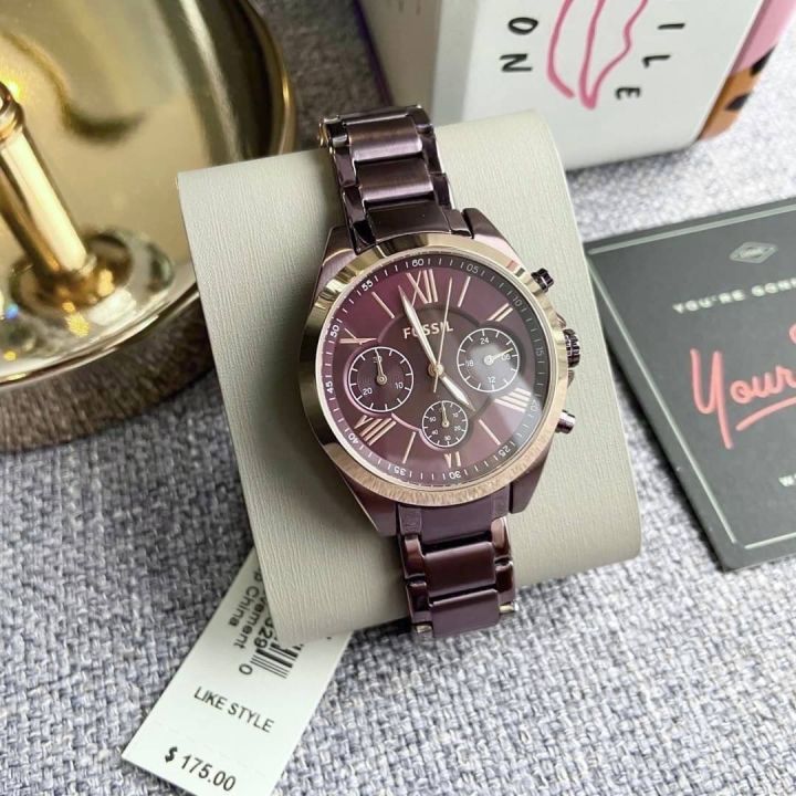 รับประกันของแท้-modern-courier-midsize-chronograph-wine-stainless-steel-watch-bq3281-36-มิล