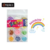 ชุดกากเพชรตกแต่ง DIY- Ranbow Pocket Glitter triple 3 บรรจุ 1 ชุด (12ตลับ)
