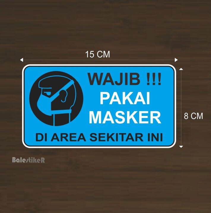 Stiker Area Wajib Pakai Masker Sticker | Lazada Indonesia