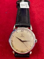 OMEGA 17 Jewels Automatic หน้าปัดลายผ้า ตัวเรือนสแตนเลส นาฬิกาผู้ชาย มือสองของแท้