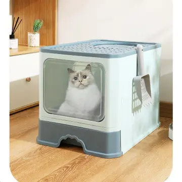 NEW Foldable Anti-Splash Pet Cat Litter Box Fully Enclosed Easy Clean Cat  Litter Pan Pet Toilet Bedpan Pet Accessories