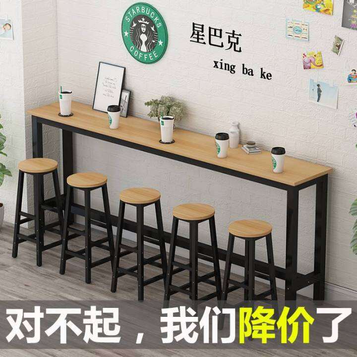 WallSide Bar Counter Home Balcony Bar Table by Window Bar Table Milk