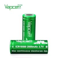 Vapcell ICR18500 ถ่านVapcell 18500 2000mah 3.7V ถ่าน18500 ยี่ห้อVapcell สีเขียว