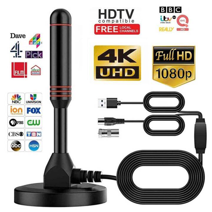 Hd Indoor Amplified Digital Tv Antenna 200 Miles Ultra Hdtv With ...