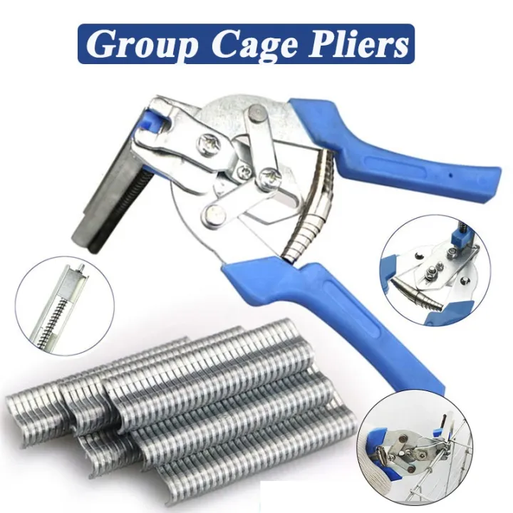 Hog Ring Pliers Tool + 600pcs M Clips Chicken Mesh Cage Wire Fencing ...