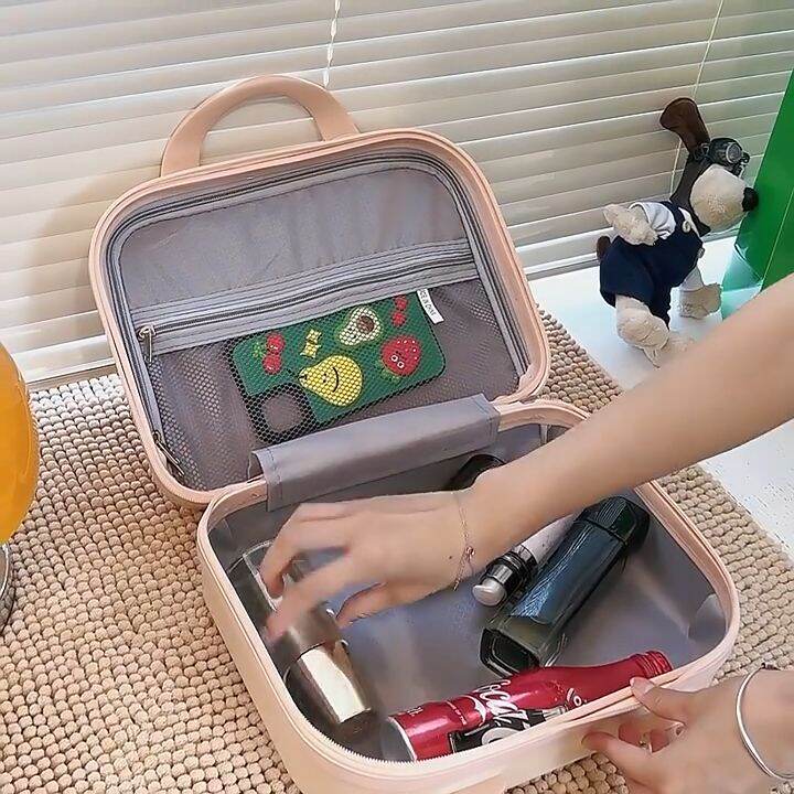 LampGallerian Suitcase Female small lightweight 14 "suitcase makeup bag