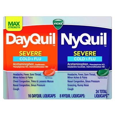 Vicks DayQuil &amp; NyQuil SEVERE Cold &amp; Flu Max Strength 24 Liquicaps