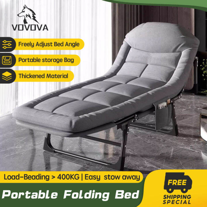 VOVOVA Portable Folding bed heavy duty outdoor foldable bed Free
