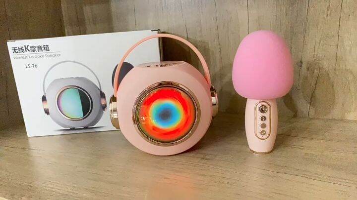 Bluetooth Speaker with mic Wireless Bluetooth Dual Microphone Karaoke ...
