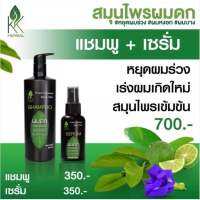 ส่งฟรี‼️เซตคู่สุดคุ้ม!!แชมพูสมุนไพรใบฝรั่ง 300ml.+เซรั่มสมุนไพรใบฝรั่ง 120 ml. ผมดก ป้องกันผมร่วง