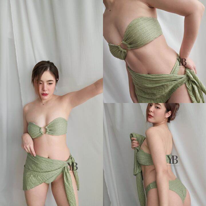 yours-bikini-bk1578-ชุดว่ายน้ำทูพีช-เซตชุดว่ายน้ำทูพีชพร้อมผ้าผูก