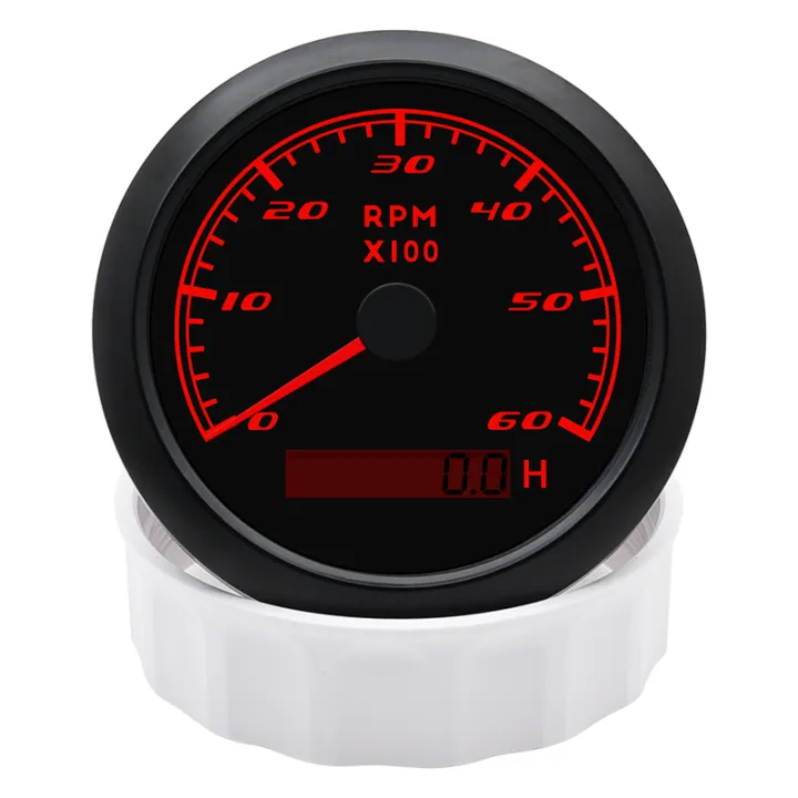 85mm Car Boat Tachometer Gauge With LCD Hour Meter 0-8000 RPM Tach ...