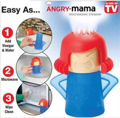 Angry Mama ตุ๊กตาคุณแม่พ่นไอน้ำทำความสะอาดเตาไมโครเวฟให้สะอาดง่ายดายไม่ต้องเปลืองแรง.ใหม่!!  ง่ายๆใน7นาที  คราบไขมันเช็ดออกได้อย่าง่ายดาย