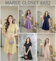 เดรสคอวี ทรงบานพริ้ว รุ่น MAREE CLOSET A52 ??