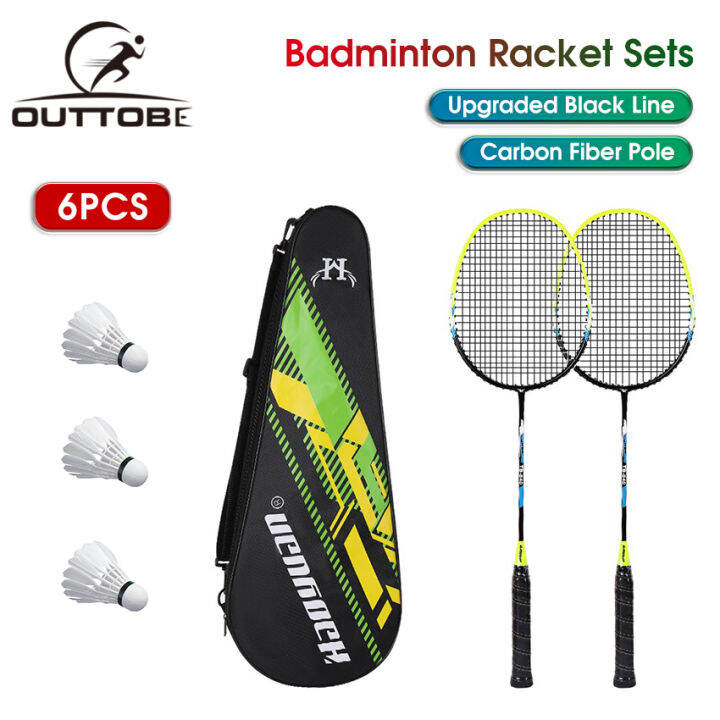 Outtobe Badminton 6PCS Badminton Racket Set Sports Fitness Rackets