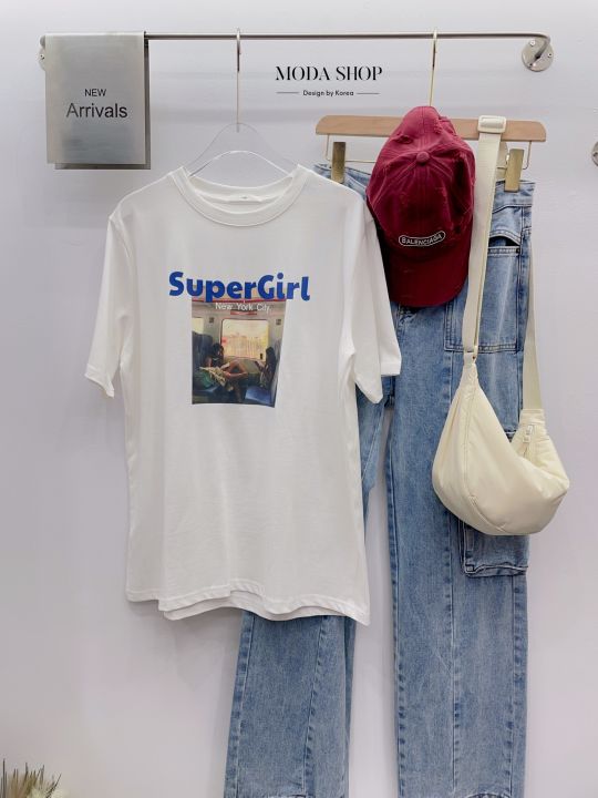 moda-shop-t-shirtเสื้อยืดคอกลมแฟชั่นผู้หญิงสไตล์เกาหลีทรงoversize
