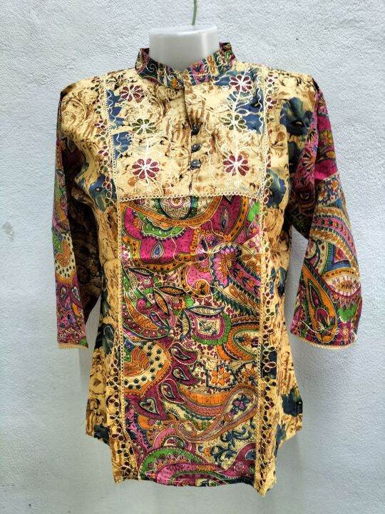 เสื้อเนปาลลายดอกสีสดใสของแท้100-ใส่เย็นสบายคุ้มทนทาน