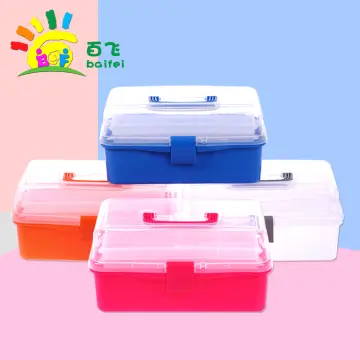 Portable Storage Caddies Box Plastic Divided Basket Bin with 3 Compartments  Office Desk Organizer for Art Paint Brushes