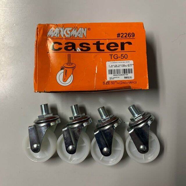 [100 ORIGINAL] MARKSMAN NYLON CASTER WHEEL (SWIVEL) 2”50MM (4PCS/SET