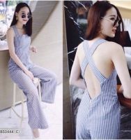 D20-278 Jumpsuit ชุดจั้มสูทขายาวลายริ้ว เนื้อผ้าคอตตอน