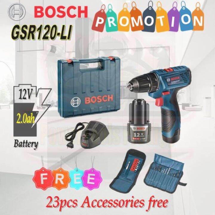 BOSCH GSR 120LI 12V CORDLESS DRILL DRIVER / DRILL / DRILL WOOD AND