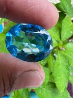 บลูโทแพซ 6 กะรัต (LAB MDE CULTURE STONE BLUE TOPAZ) สี บลูโท แพซ พลอย LAB MADE 100%. ราคาเป็น 1 เม็ด. พลอย ขนาด 10X13 MM มิล