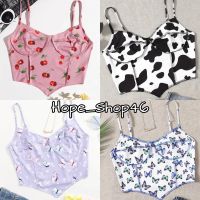 HopeS พร้อมส่ง เสื้อครอปสามเหลี่ยม สาวXL มี4ลาย?