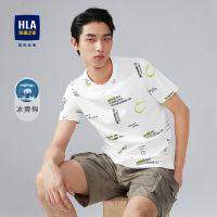 HLA เสื้อยืดแขนสั้นผ้าฝ้ายเย็นสบายเฮาส์เฮาส์เฮาส์คอลเลคชั่นใหม่ฤดูร้อน2022เสื้อยืดผู้ชายพิมพ์ลายแฟชั่นทั้งตัว