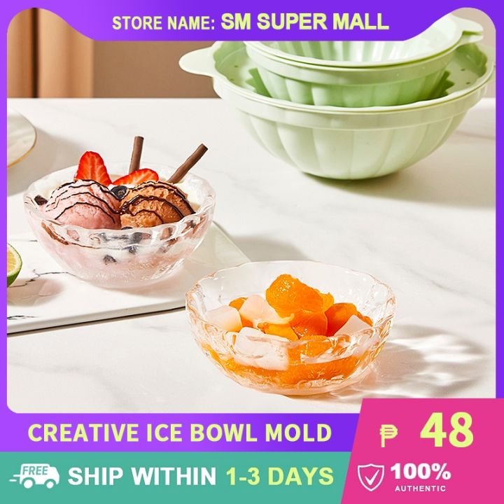 Utility】 Ice Bowl Mold Ice Maker for Summer Fruit Salad Iced Cold Noodles  Large Capacity Ice Cube Mold Food Grade Household Ice Container