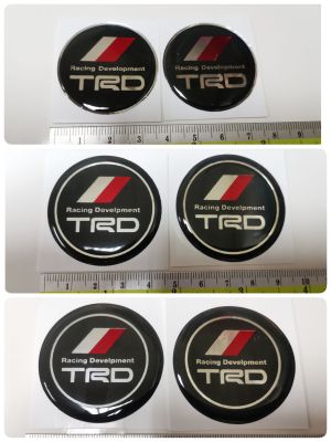 สติ๊กเกอร์เทเรซิ่นนูนอย่างดี Racing Development TRD วงกลม สีดำ ติดดุมล้อ ติดพวงมาลัย sticker แต่งรถ ติดรถ TOYOTA โตโยต้า ทีอาร์ดี กลม ดำ สวย นูน