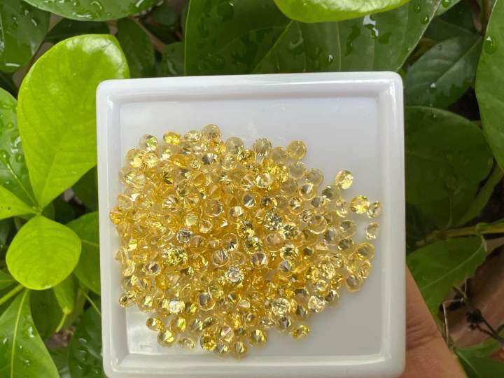 พลอย-เพชรรัสเซีย-ทรงกลม-2-30-มม-100-เม็ด-cubic-zirconia-สีเหลือง-yellow-cz-round-shape-2-30-mm-100pcs