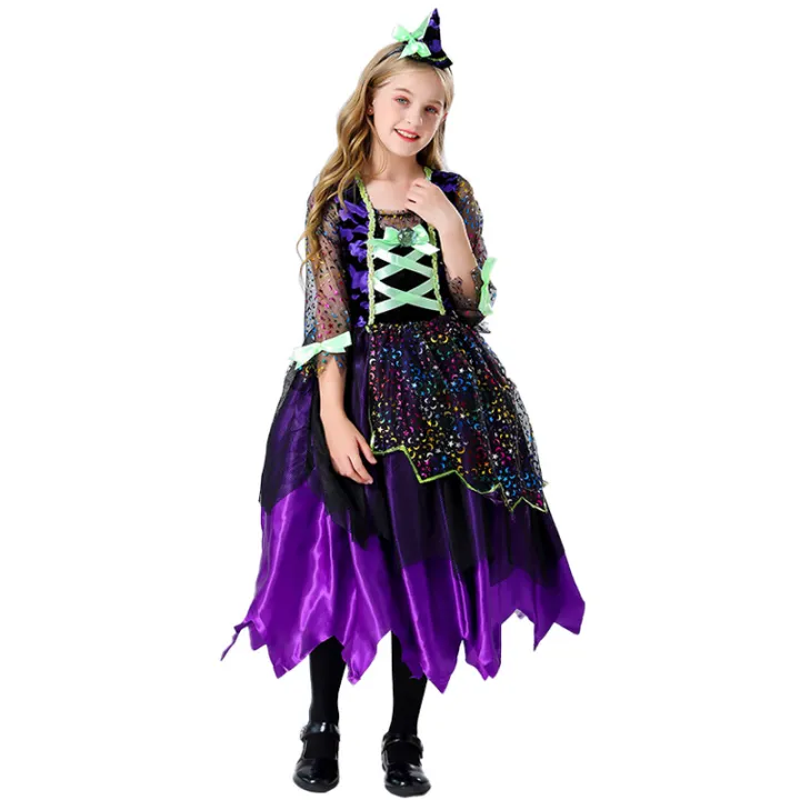 Halloween Children's Cosplay Star Moon Witch Princess Dress Witch ...