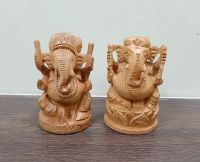 พระพิฆเนศ งานไม้แกะสลักอินเดีย 8*4 cm Wooden Lord Ganesha Murti