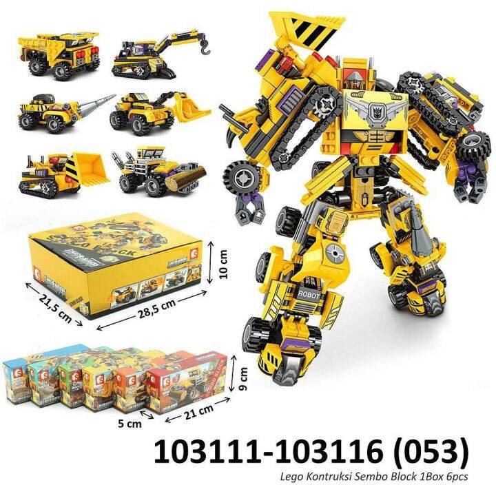 1 PAK LEGOWs SEMBO BLOCK MECHA OF STEEL 6 PAK BISA DIGABUNG JADI ROBOT ...