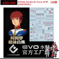 ดีคอลน้ำ [Evo] ESD 005 ECOAS / KARABA AIR FORCE / EFSF [UNIVERSAL] WATER DECAL FLUORESCENT ดีคอลเรืองแสงในแสงแบลค์ไลค์