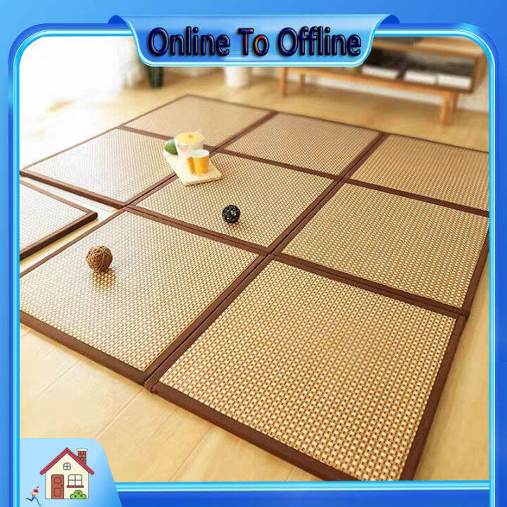 Japanese Style Tatami Floor Mat Summer Rattan Mat Playmats Carpets