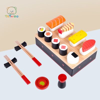 Atoys 🍣 พร้อมส่ง 🍙 เซทซูชิคำโตๆ ของเล่นไม้ อาหารญี่ปุ่น 🎏 ของเล่นเด็กจำลอง ของเล่นเสริมพัฒนาการ บทบาทสมมติ